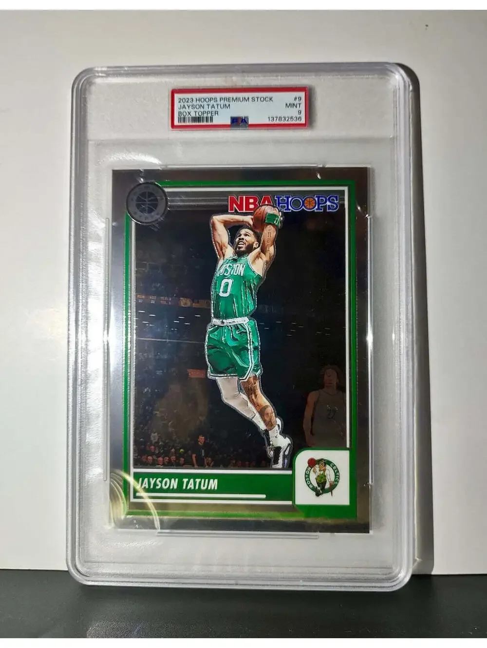 Jayson Tatum 2023 Panini Premium Stock NBA Hoops #9 Jumbo PSA 9 Mint